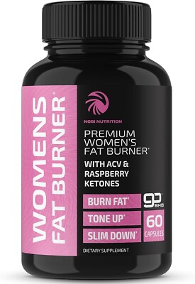 Nobi Fat Burners For Women Weight Loss Pills for Women Belly Fat Raspberry 60ct