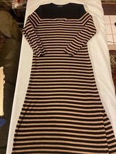 Lane Bryant Dress Black And Tan Striped Size 26/28