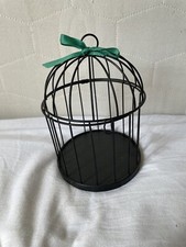 Cage Décoration Noire Ruban Vert 