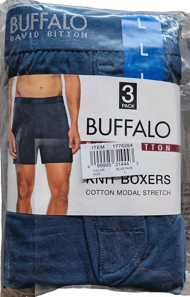 ¡Nuevo! Paquete de 3 boxer tejido Buffalo David Bitton para hombre y niño seleccionar color talla rápida SH Foto 4 de 4
