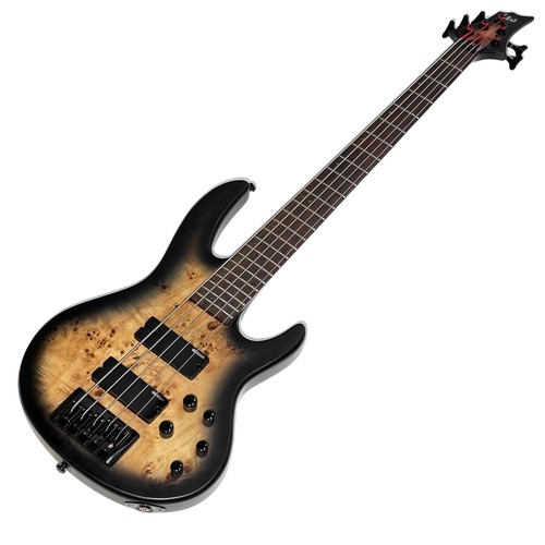 ESP LTD D-5 Black Brown Burst 5-String Right-Handed Electric Bass Guitar