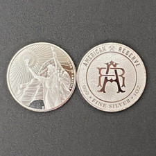 AMERICAN RESERVE COLUMBIA GODDESS SILVER ROUND – LOT OF 2! – GEM BU – 2 oz TOTAL 85.00 per troy oz