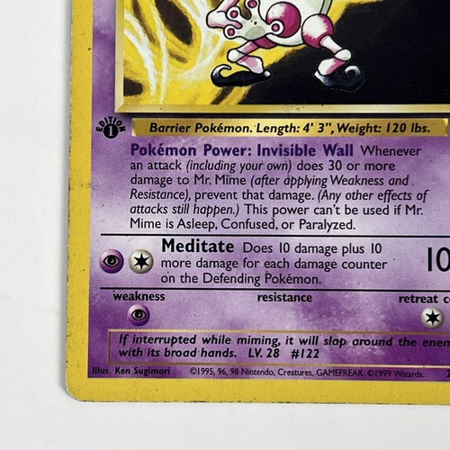 Mr. Mime Pokémon TCG 1999 Jungle #22/64 1st Edition MP - Picture 5 of 10