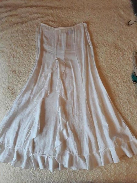 Women Cinque Skirt White Linen 34 / XS / 42