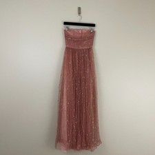 BHLDN x Joanna August Brenda Star Tulle Pink Strapless Midi Dress Size 0