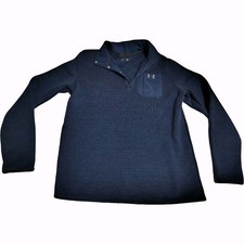 Under Armour Sweater Mens XL UA Specialist Henley 2.0 Fleece Pullover Navy