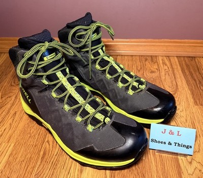 Merrell Trekking Boots Men s Size 11.5 Black Gray Green Primaloft J17009