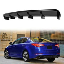 Rear Bumper Diffuser Shark Fins Spoiler Splitter Lip Glossy Black For Kia Optima