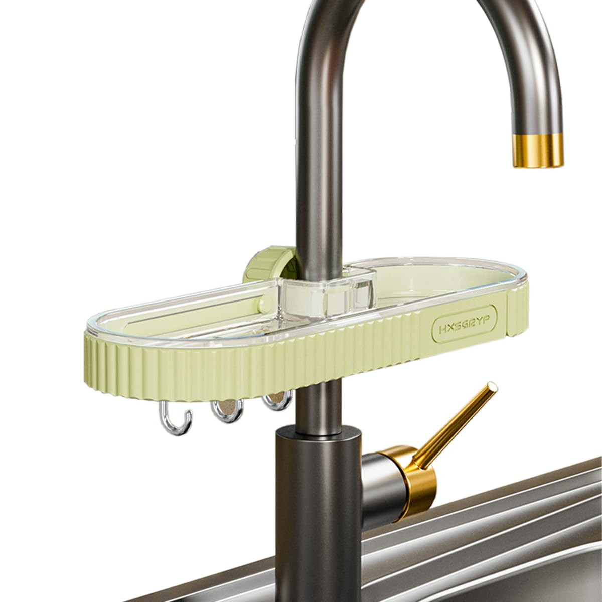 Over Faucet Kitchen Sink Organizer with Sponge and Rag Storage Rack for Clutter-Free Cleaning-image