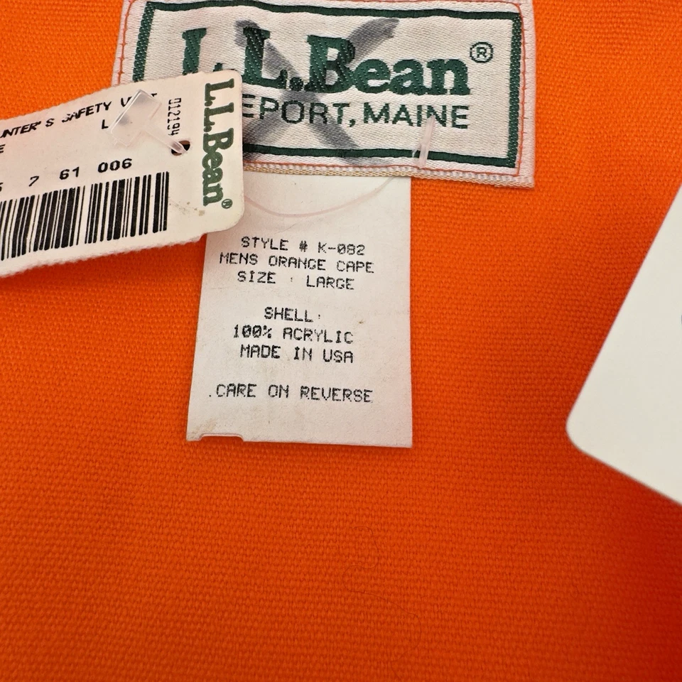 Vintage LL Bean Blaze Orange Hunting Vest Mens Large K-082 Made In USA - Image 4 of 4
