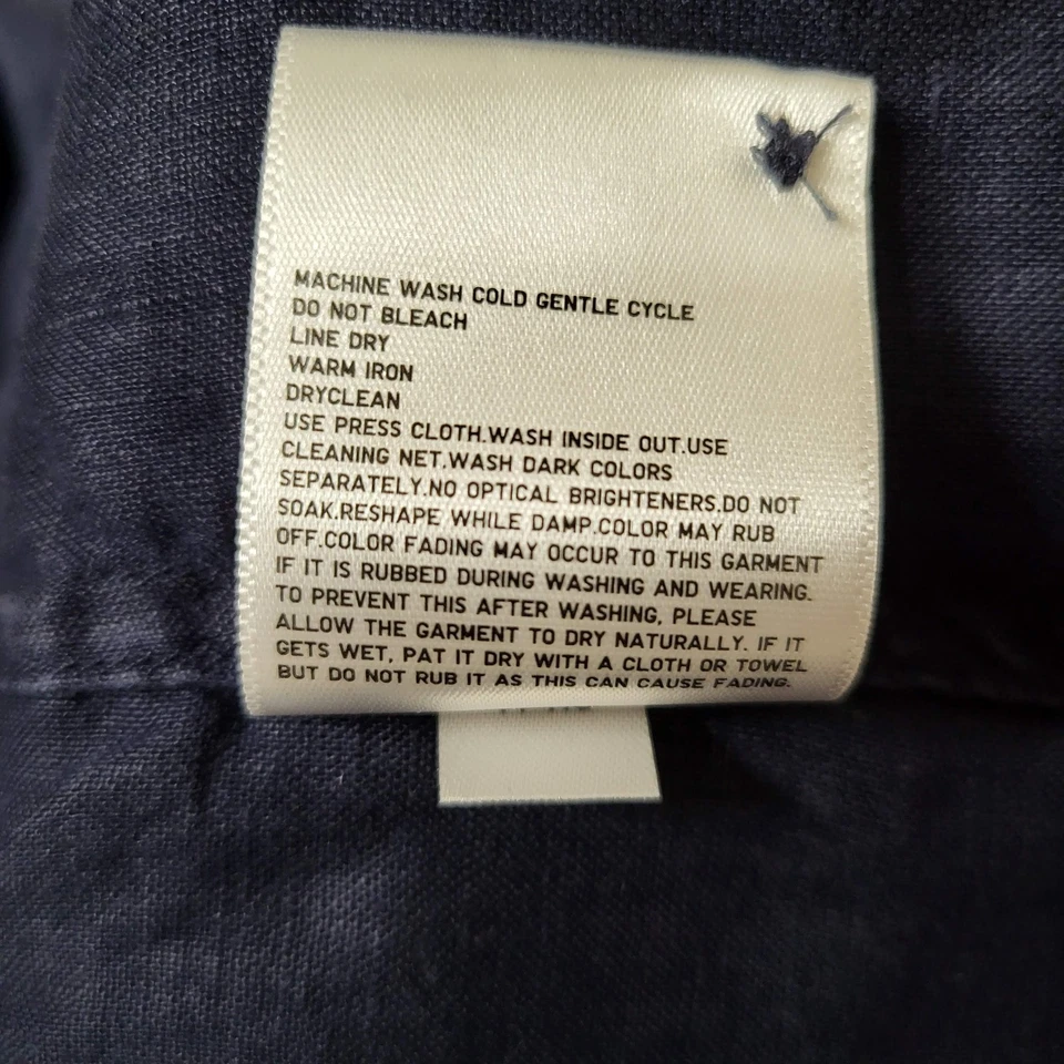 Camisa con botones Uniqlo X Ines De La Fressange para mujer Lino azul marino Foto 4 de 4