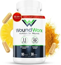 Free Life Labs WoundWorx Nutrition-Scar and Surgery Support, Wound Care 90 Caps!