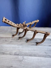 7 Tine Farm Cultivator Rake Adjustable Garden Hand Tiller Heavy Duty Vintage