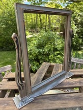Miroir de coiffeuse vintage art déco bois inclinable pivotant vanité rasage années 1920 SM