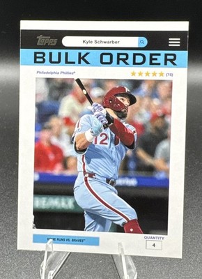 2026 Topps - Kyle Schwarber #BO-5 Bulk Order Base Set - Philadelphia Phillies