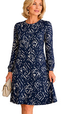Lauren Ralph Lauren Classic High Style Blue & White Dress Women's 6P