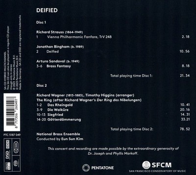 NATIONAL BRASS ENSEMBLE / EUN SUN KIM DEIFIED NEW SUPER AUDIO HYBRID CD