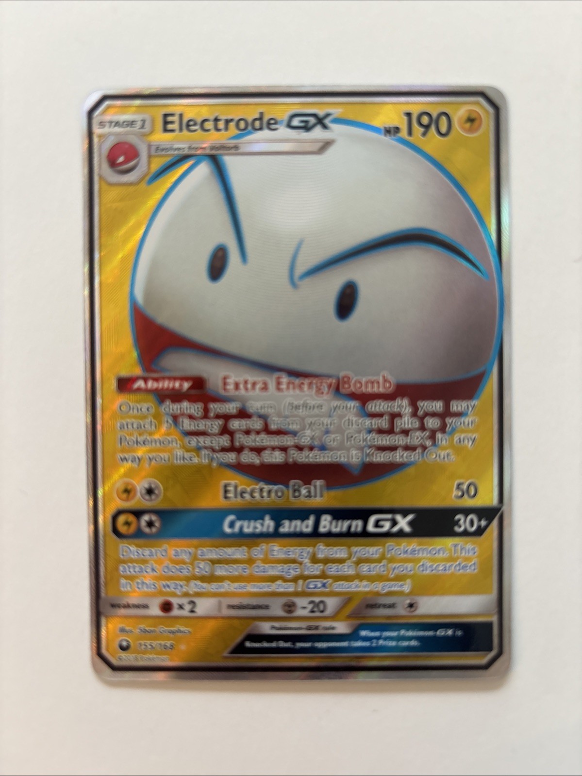 ** Electrode GX (Full Art) 155/168 Sun & Moon Celestial Storm NM