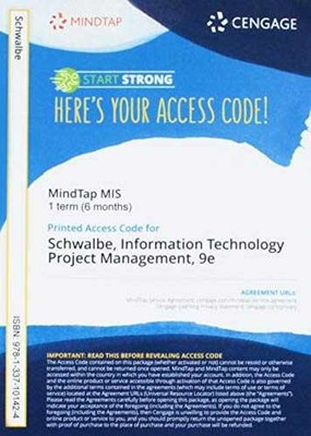 MindTap for Schwalbe's - Printed Access Code, by Kathy Schwalbe - New a