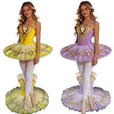 Girls Dancewear Stage-Ready Leotard V-Neckline Dress Rhinestone Princess Royal