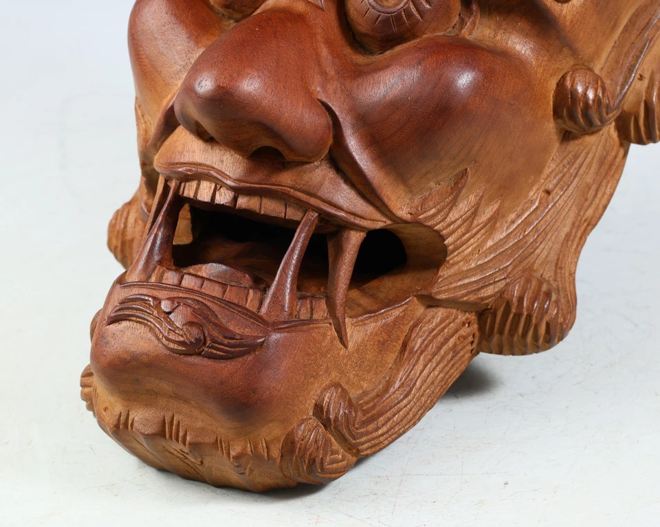 Máscara Noh de Madera Antigua Japonesa -Ogro- 30cm Placa Tsushima Producto Raro Foto 4 de 4