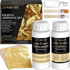 Gilding Adhesive Set, Gold Leaf Kit, 3.53Oz Water Based Adhesive Varnish