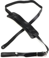 Martin Vintage Leather Acoustic Guitar Strap with Padded Slider - Black