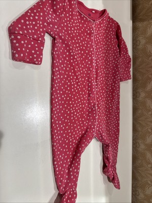 Next Baby Girl Size 0-3 Months Pink Polka Dot  One Piece Sleepwear
