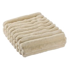 Grand plaid très chaud et doux WILMA - Beige - 170 x 130 cm