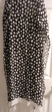 Soft Fringe Scarf Midnight Dots" black and white polka-dot scarf 26.25" W x72.5"