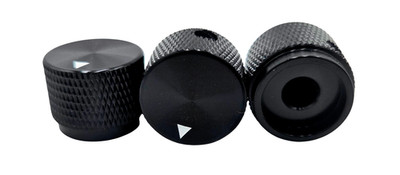Black Aluminum Guitar Knobs Triangle Top   Textured - Choose Quantity - New