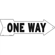One Way Right Novelty Metal Arrow Sign