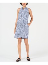 MAISON JULES Womens Light Blue Sleeveless Knee Length Shift Dress XS