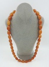 Oliven Kette 78,5 cm Kunststoff - Imitat  Bernstein Bakelit Butterscotch