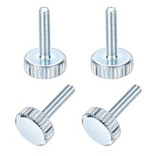 40Pcs M3x18mm Knurled Thumb Screw, Carbon Steel Flat Knurled Screw, Silver Blue