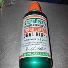 TheraBreath Fresh Breath Mouthwash, Rainforest Mint, Alcohol-Free 16oz 12/27