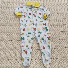Playskool One Piece Unisex Baby 0-3 Months Garden Snap Pajamas L/S 80s VTG