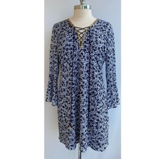 NWT Michael Kors Gold Chain Neckline Knit Tunic Dress sz L