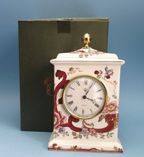 Vintage Mason's Ironstone 'Mandalay Red' Ceramic Mantel Carriage clock 8in X 5in