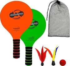 Paddle Ball Game Beach for Family and Fluorescent Orange Green Paddles 
