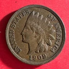 1909 US Indian Head Cent! XF! SHARP! Last Year Issue! Lower Mintage! Old Coin