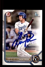 Signed Baseball Card Auto Luca Tresh 2022 Bowman #BP-136 Kansas City Royals