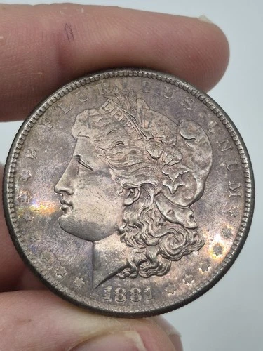 1881 S BU  UNCIRCULATED MORGAN SILVER DOLLAR ☆ 1129 ☆ Toned - Check My Store Out