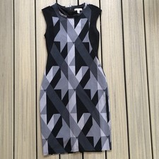 Cato Sleeveless Black & Gray Sheath Dress Size 2