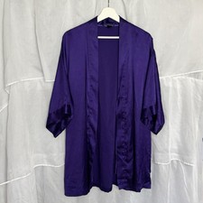 Victoria s Secret Satin Short Kimono Robe, Women s Size S/M, Purple