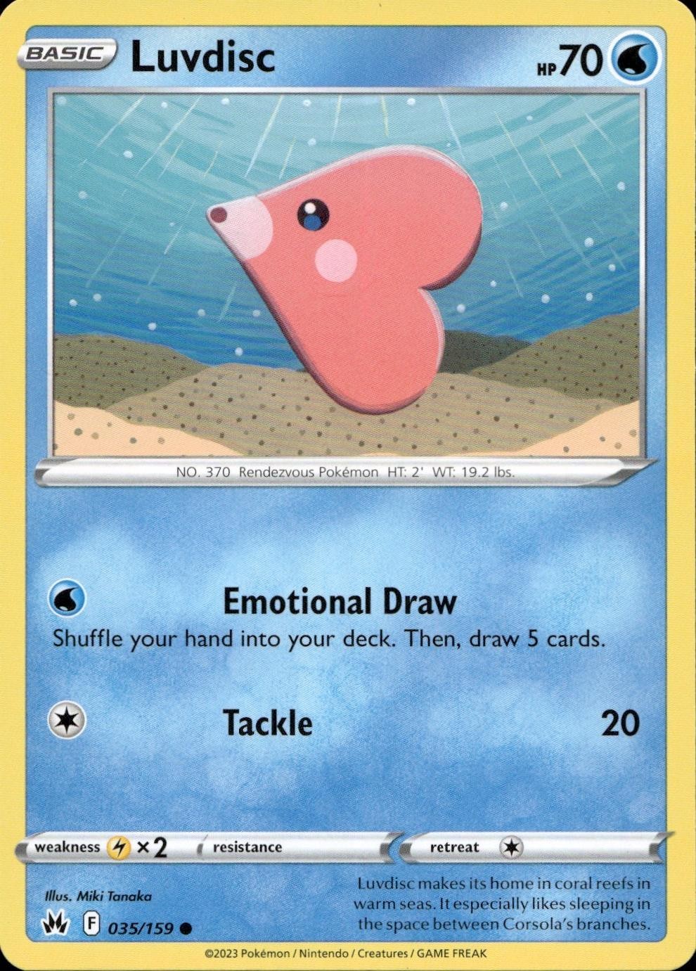 Luvdisc Pokemon TCG Crown Zenith 035/159 Common NM-MT