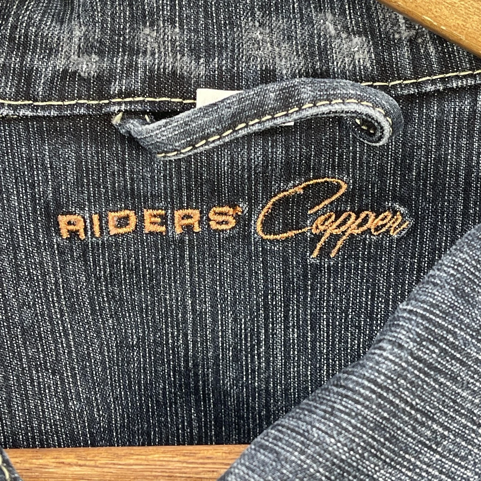 Chaqueta Denim Riders Cobre Mujer Boho Western Envejecida Cuentas Botón Talla XL Foto 4 de 4