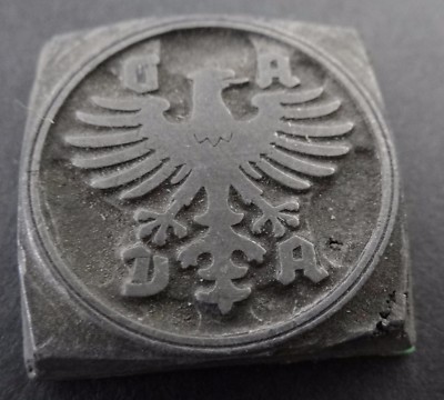 Druckplatte ADAC Automobilclub altes Logo Oldtimer Plakette Blei Stempel 70er