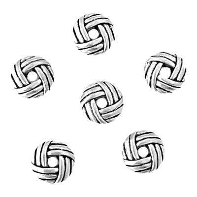 50 pcs Spacer Beads Saucer Rondelle Two Sided Silver 6.5mm Geometrical Findings