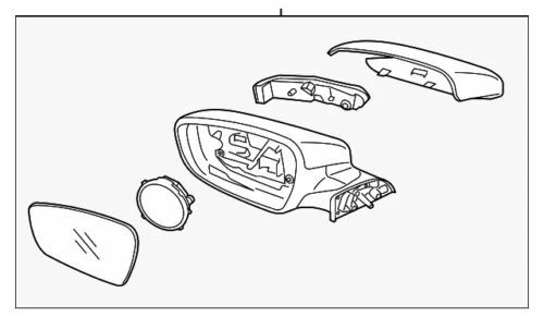 Genuine Kia 2014-2016 Forte Rear View Mirror Assembly Outside Right 87620-A7200